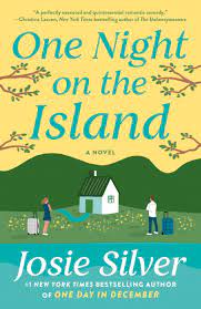 One Night on the Island  by Josie Silver Book Cover with yellow sky and farm house on front. 