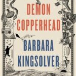 Demon Copperhead by Barbara Kingsolver book clover with pencil drawings resembling a tattoo